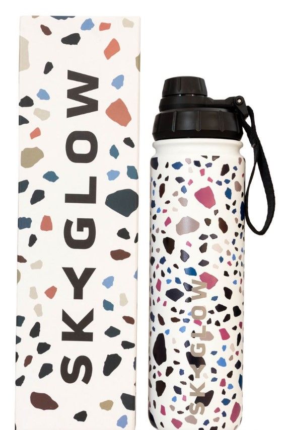 SkyGlow - Water Bottles - Vacuum Insulated Stainless Steel - Hot Cold - Double Walled - Thermos Mug 2 Lids - 650ml