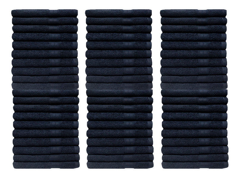 Plush 450GSM 50x90cms Hand Towels - Jet Black(60pc Pack)