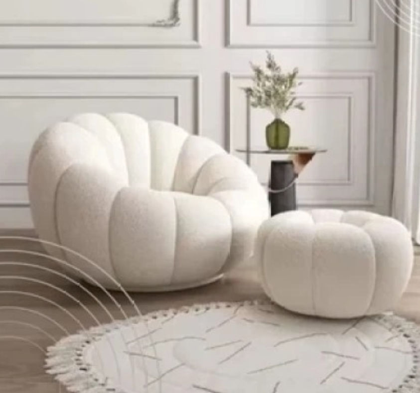 Pumpkin Sofa and Ottoman