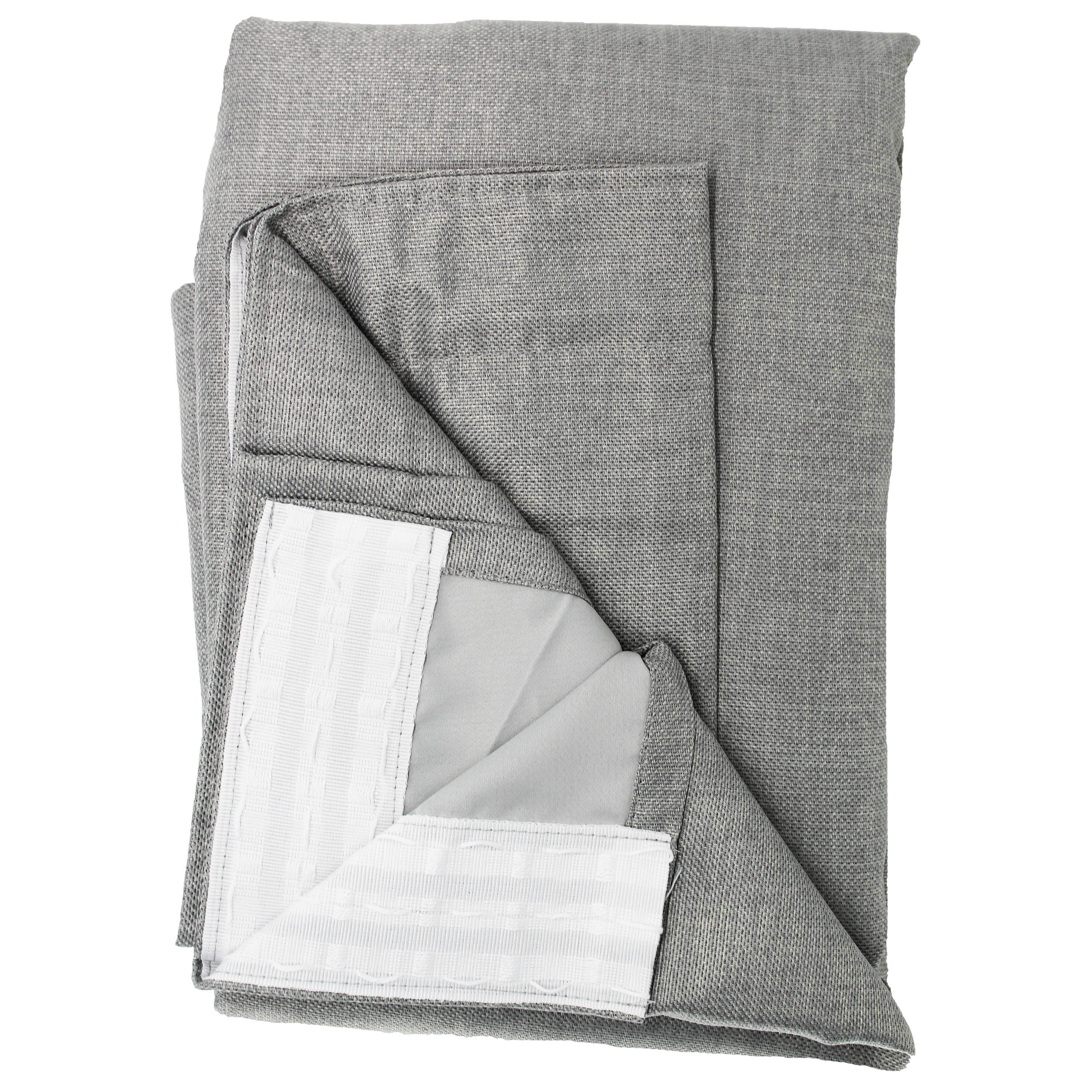 Matoc Readymade Curtain -Weave Dimout -SelfLined -Silver -Taped -265cm W x 218cm H