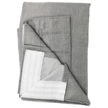Matoc Readymade Curtain -Weave Dimout -SelfLined -Silver -Taped -265cm W x 218cm H