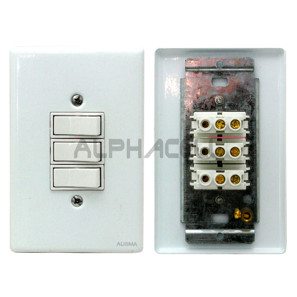 LIGHT WALL SWITCH STEEL COVER(white) 3 LEVER