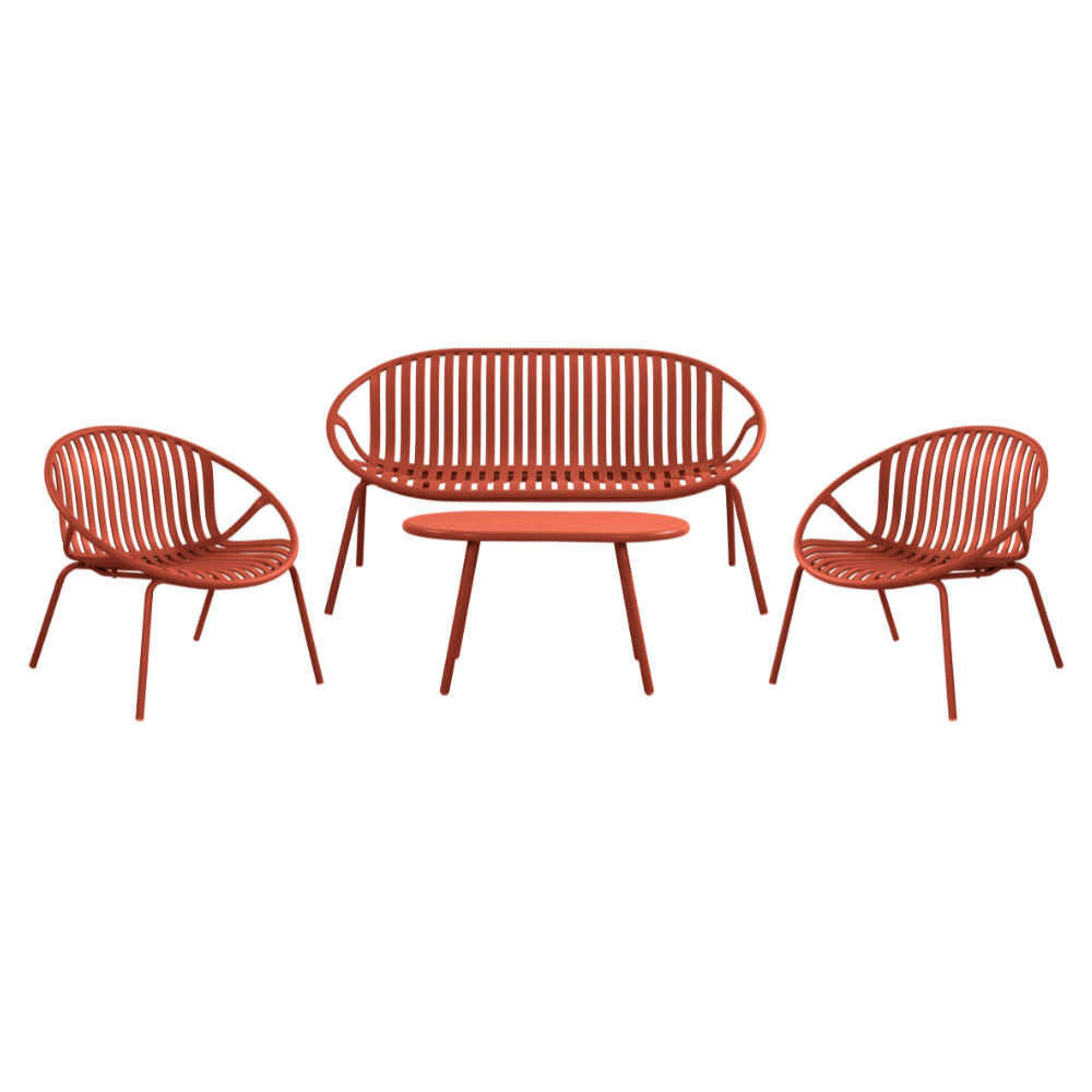 FDB Lisbon Lounge Set Terracotta