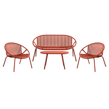 FDB Lisbon Lounge Set Terracotta