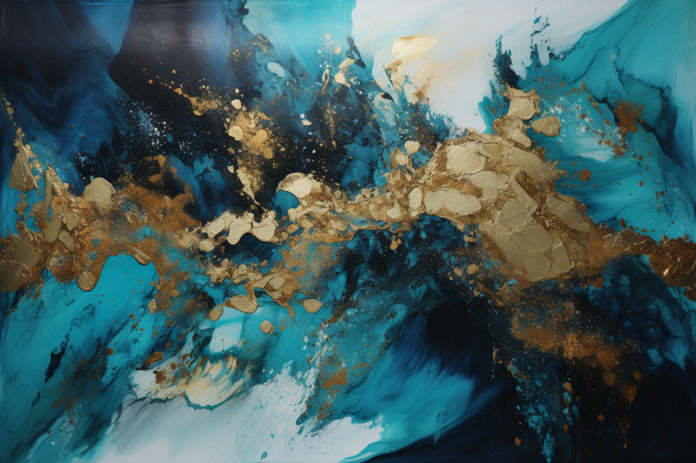 Canvas Wall Art - Golden Horizons Is Visually Stunning Abstract - A1173 - [120 x 80 cm]