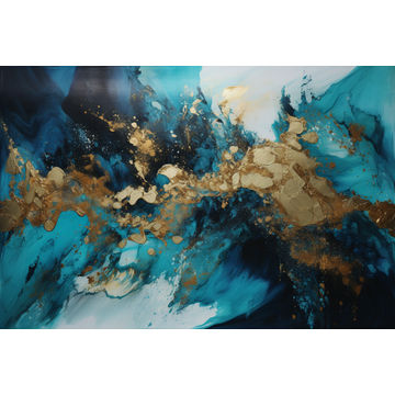 Canvas Wall Art - Golden Horizons Is Visually Stunning Abstract - A1173 - [120 x 80 cm]