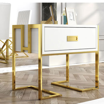 KC FURN-White Jocise 1 Drawer End Table