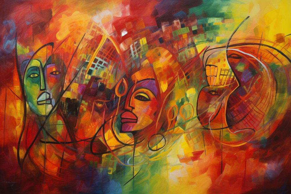 Canvas Wall Art - Expressions Ubuntu By Abstract Serenades - A1623 - [120 x 80 cm]