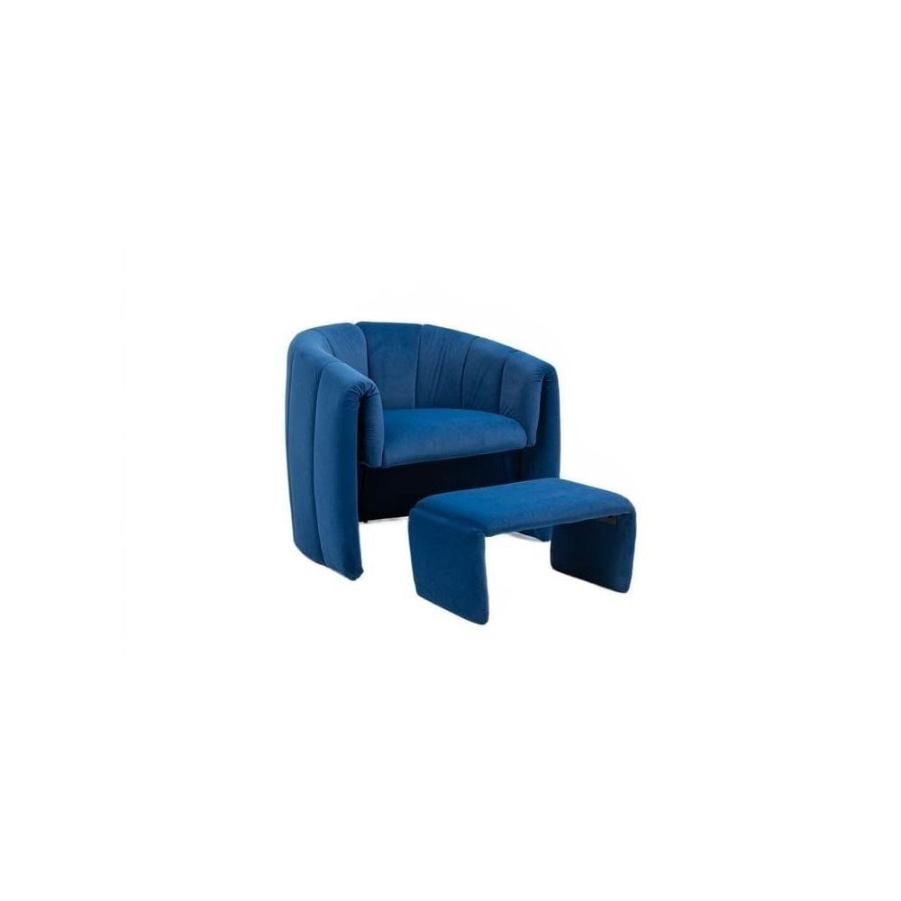 KCW-Velvet Sofa Armchair With Ottoman