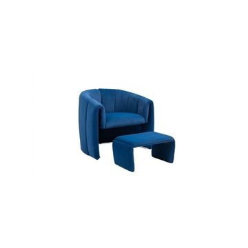KCW-Velvet Sofa Armchair With Ottoman