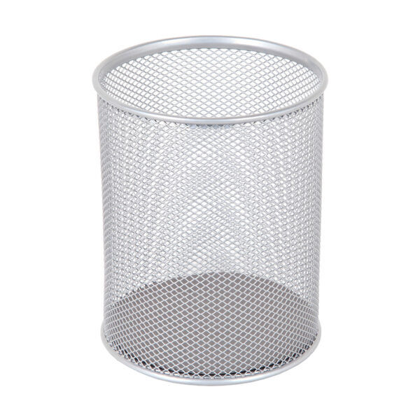 Wire Mesh Round Pen Cup - Large - Silver
