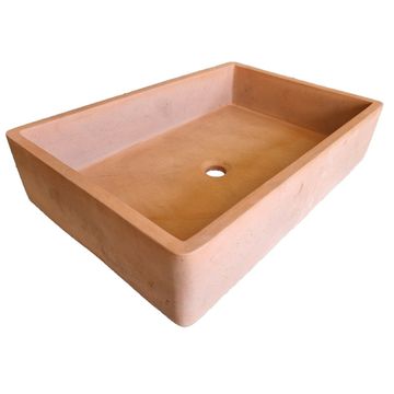Terracotta Concrete Sink for Kitchen or Bathroom 605x410x130mm