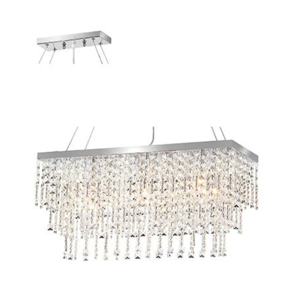Gem Chandelier 500mm Chrome G9 4x40w