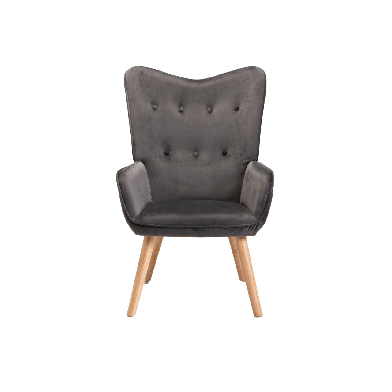 Vividitto - Logan Velvet  Chair - Grey
