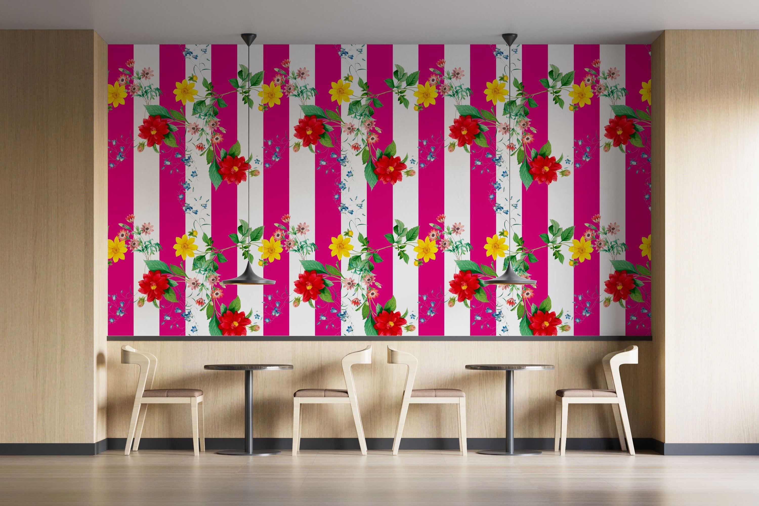 Tsonga African Print Wallpaper Pink