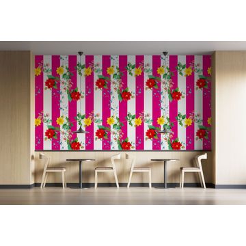 Tsonga African Print Wallpaper Pink