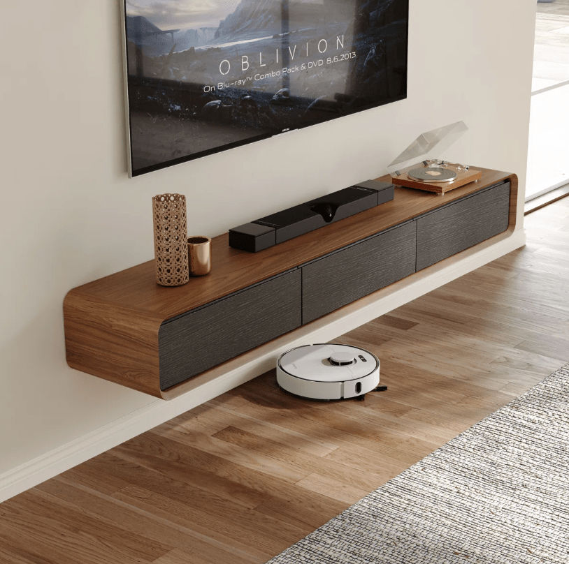 Greenline Interiors Mossie Floating Tv Stand Light Brown and Gray