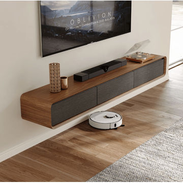 Greenline Interiors Mossie Floating Tv Stand Light Brown and Gray