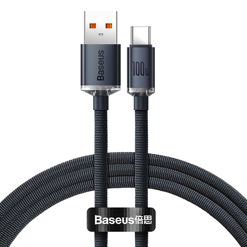 Baseus Crystal Shine Series 100W Fast Charging Data Cable USB to Type C - Black