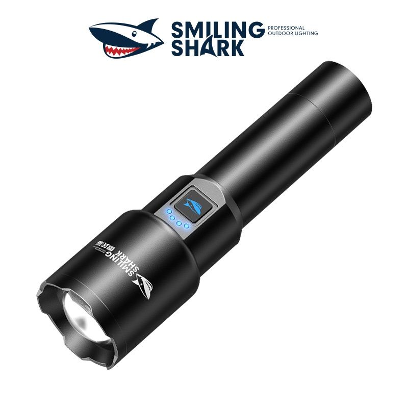 Smiling Shark SD5225 Super Bright 6000 Lumens Torch Rechargeable Led Flashlight With Powerbank Function