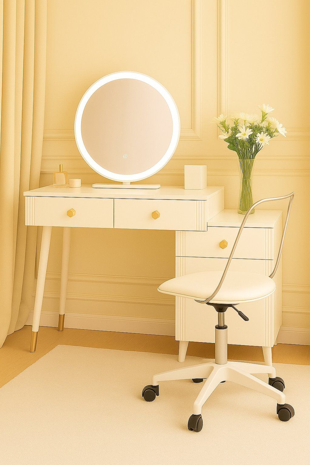 ASHER Elegant White Vanity Set C-52