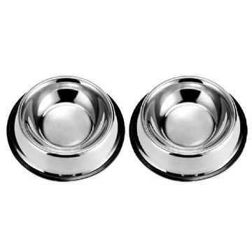 2 Large Dog Bowls-Stainless Steel