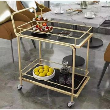 ASHER 2 tier gold frame serving trolley