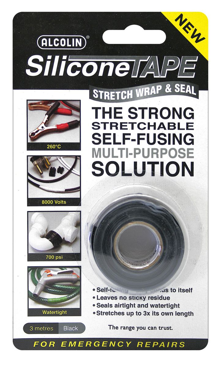 Alcolin Silicone Tape - 3m Black - 5 Pack