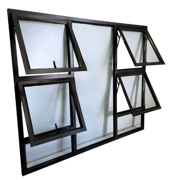 GreenLine Interiors TOP HUNG ALUMINIUM WINDOW Bronze PTTTT2415 4 VENT W2400MM x H1500MM