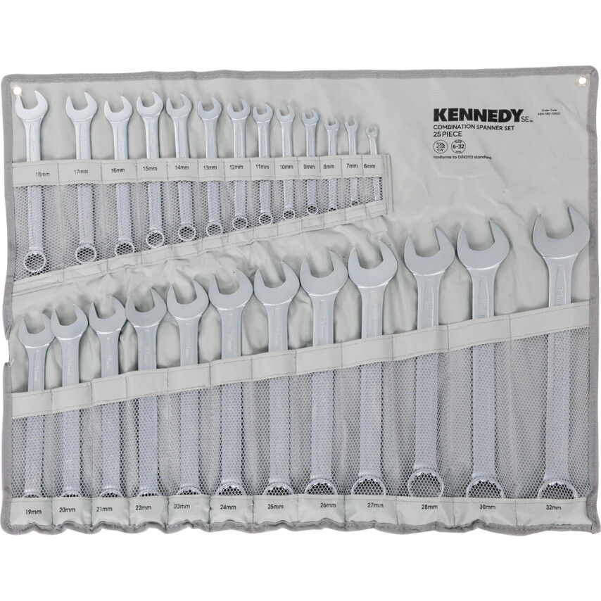 KENNEDY SE 6-32MM CV COMBINATION SPANNER SET 25PC