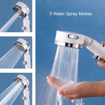 White+Chrome 3-Function Setting Hand Shower A09