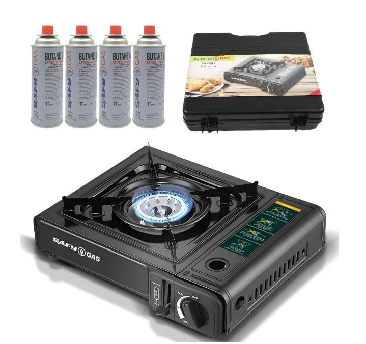 Easy Use Portable Camping Gas Stove with 4 Gas Canisters - BDZ-155A