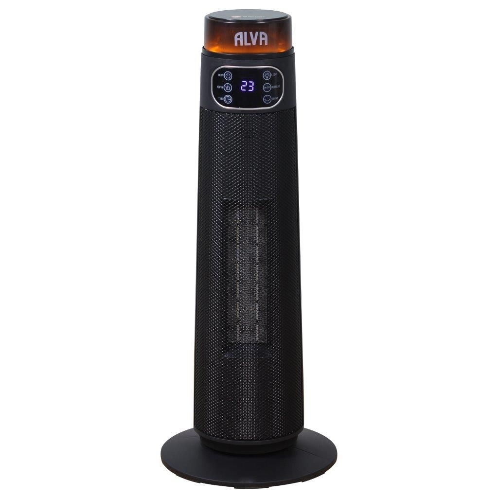 ALVA Electric Tower Fan Heater Light Effect Design LED Display Panel Remote Control Auto Oscillation