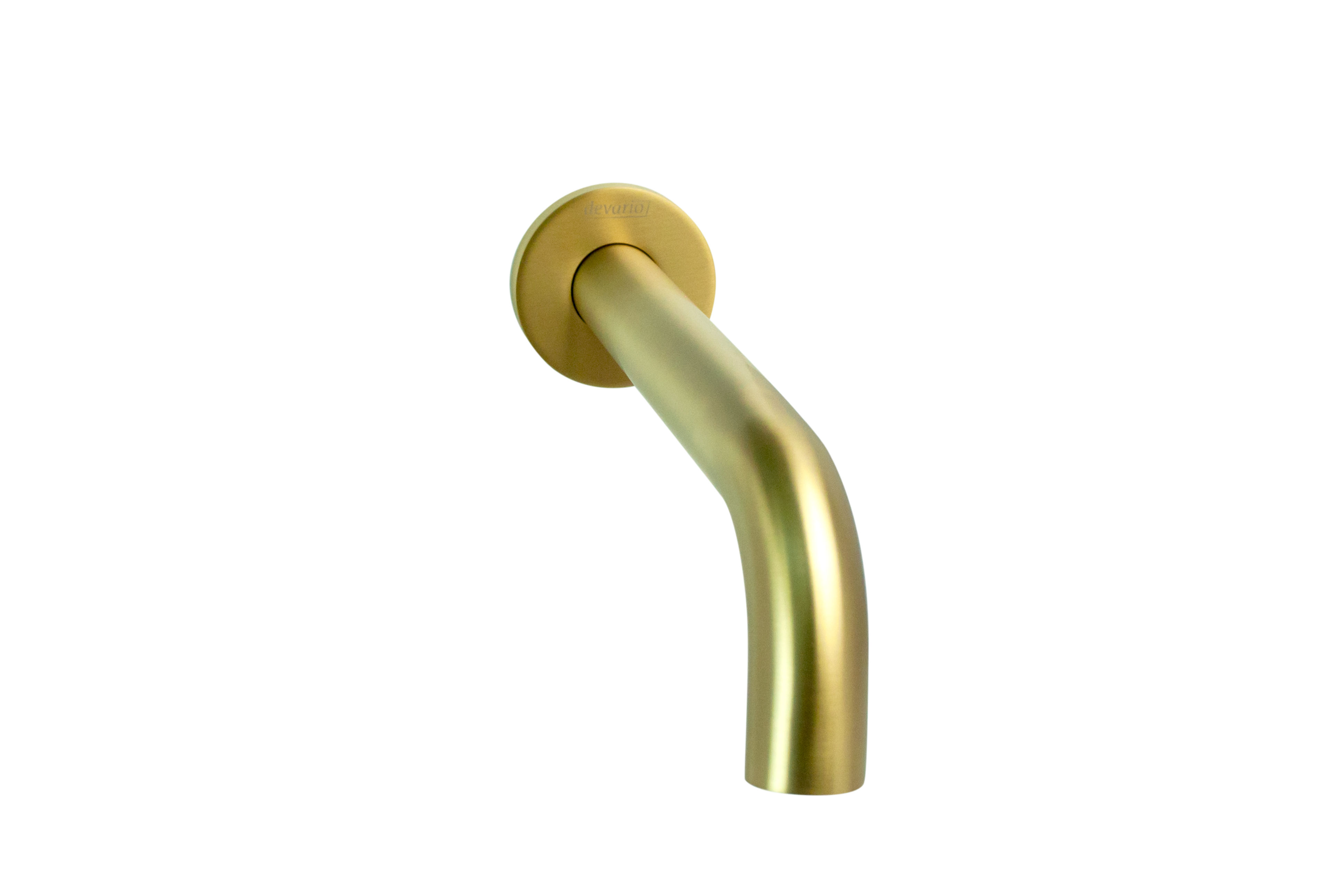 Devario Premio Round Wall Spout 24*200mm Brass- Brushed Gold