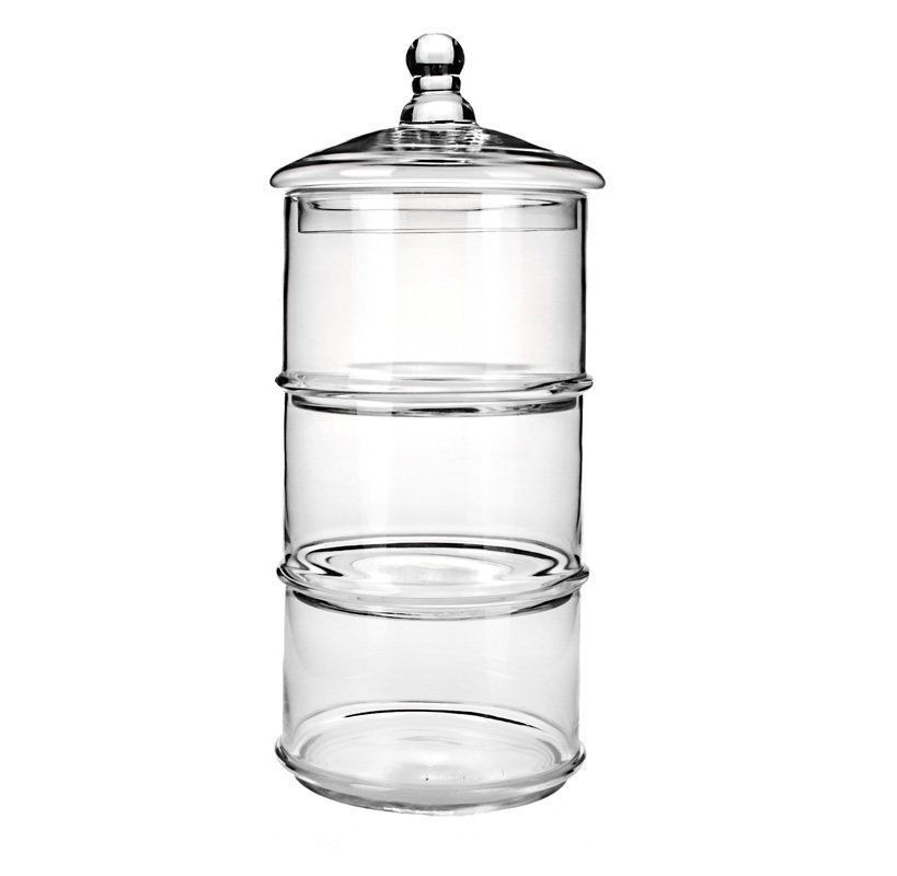 3 Layer Glass Cookie Jar