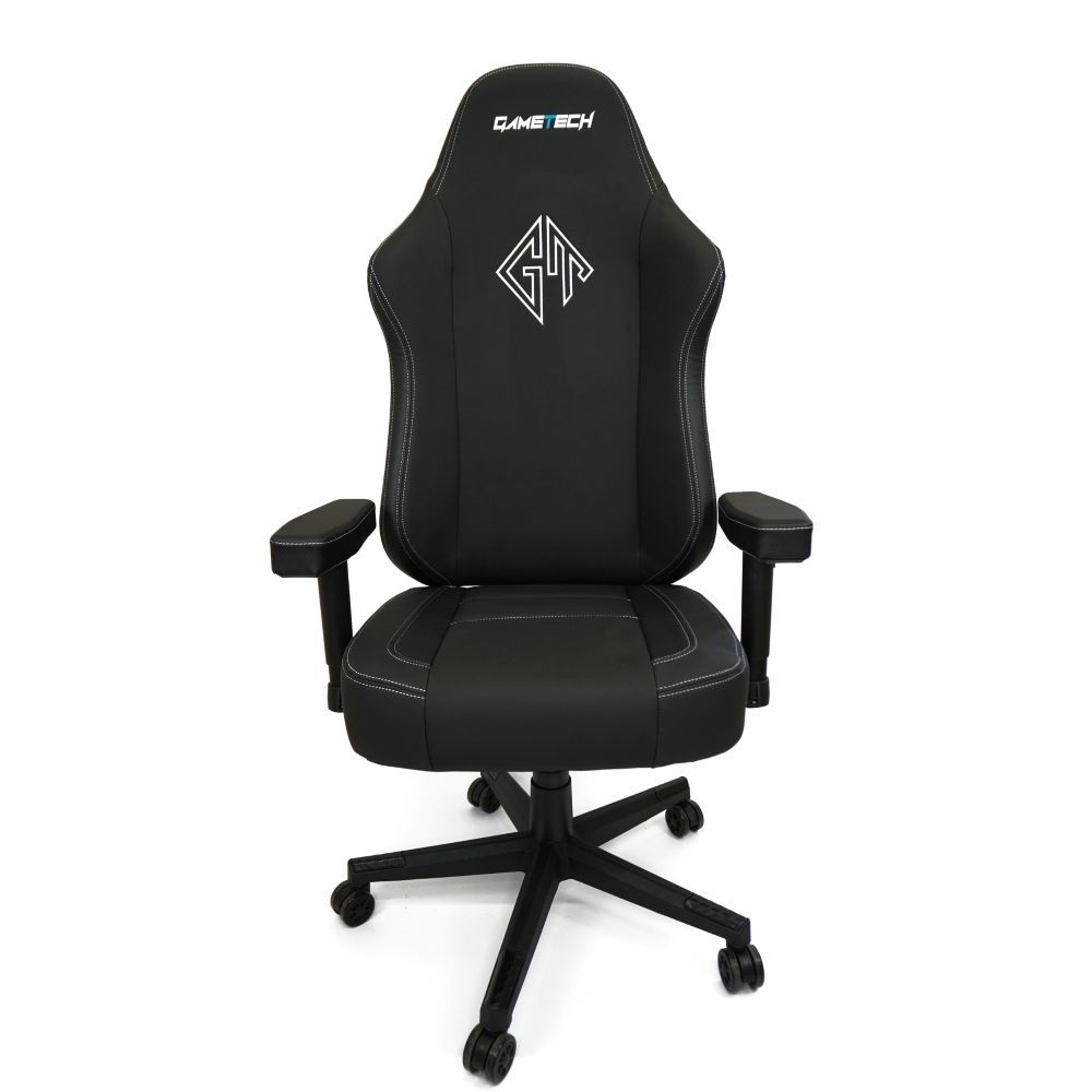 GameTech Genuine Leather Shadow Knight Gaming Chair - Black