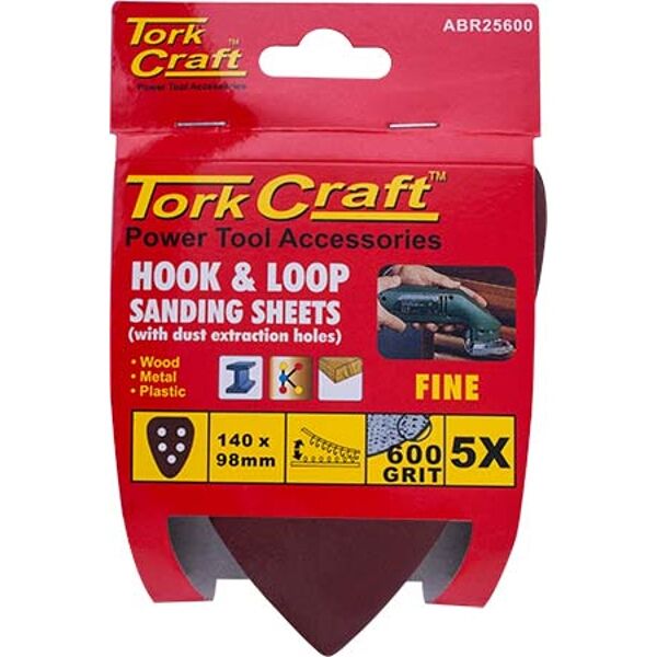 Sanding Triangle 600 Grit 140 X 140 X 98Mm 5/Pack W/H Hook And Loop