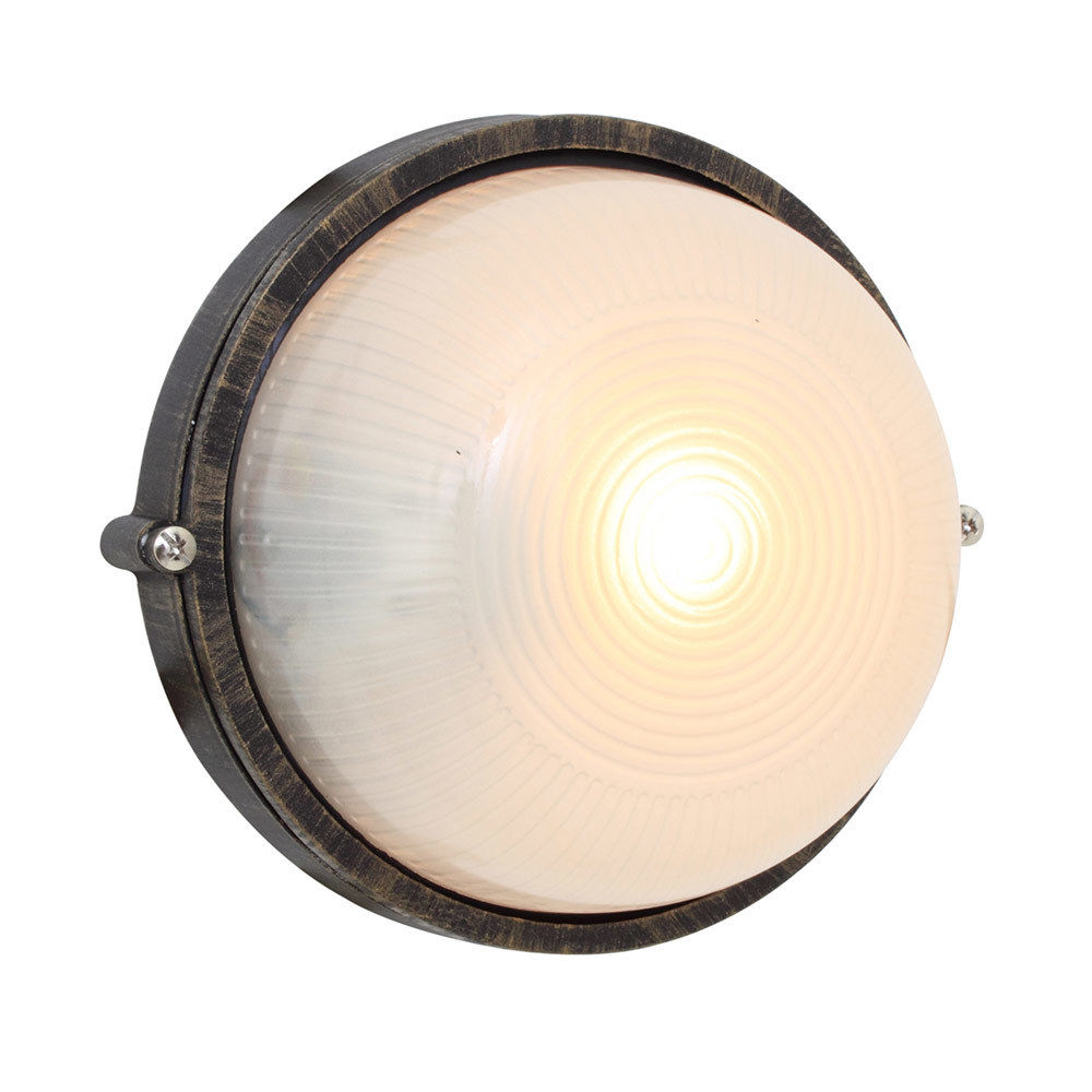 Eurolux - Round - Small - Plain - Bulk Head - 180mm - BlackGold - 2 Pack