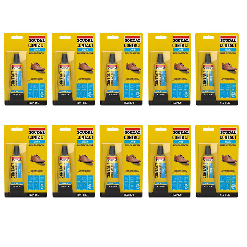 SOUDAL Contact Adhesive Liquid Glue Blister 50ml ( 10 Pack )