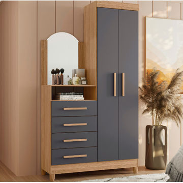 Capri Wardrobe Dresser Titanium/nature