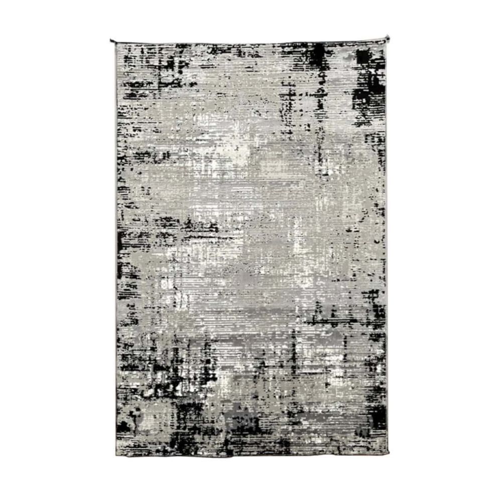 Grey Abstract Area Rug 160 230 cm – Soft Textured Modern Carpet for Living Room, Bedroom & Office