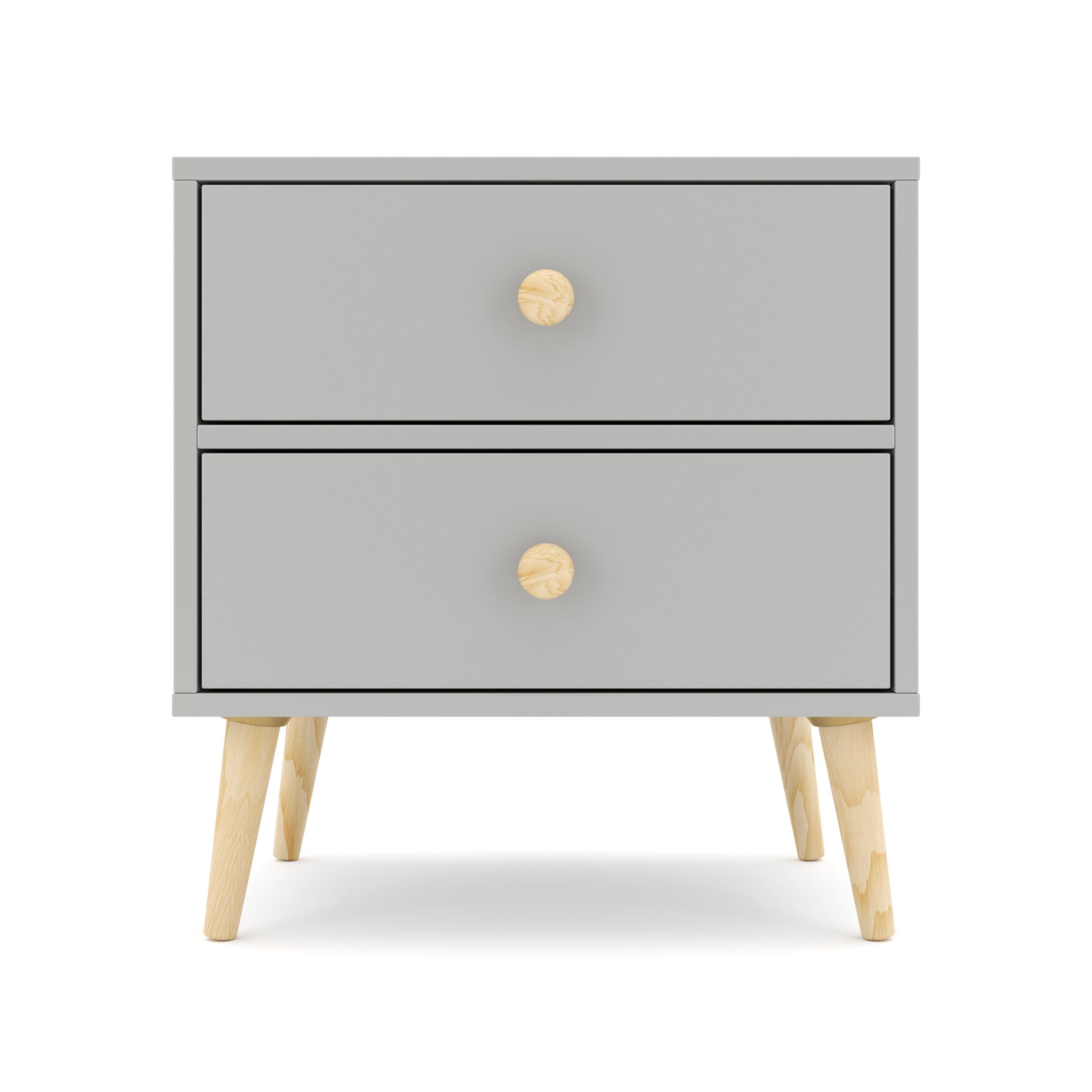 BAM! Impression Two Drawer Bedside Table - Dunblane Grey