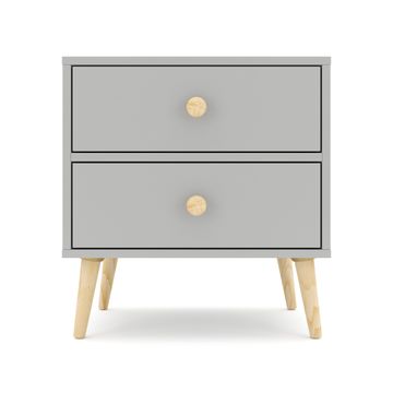 BAM! Impression Two Drawer Bedside Table - Dunblane Grey