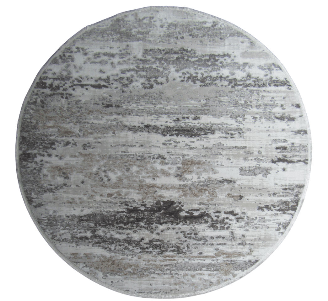 BK Carpets & Rugs – Modern Abstract Round Rug – Beige ,Brown & Cream - 2m x 2m