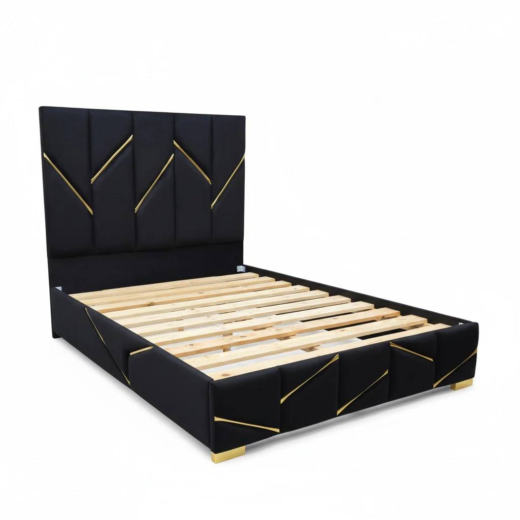 Nu Dekor - Midnight Bed Base & Headboard - Double - Black