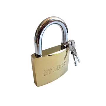 NT TOOLS - Brass Padlock 50mm - 3 Keys (Boxed)