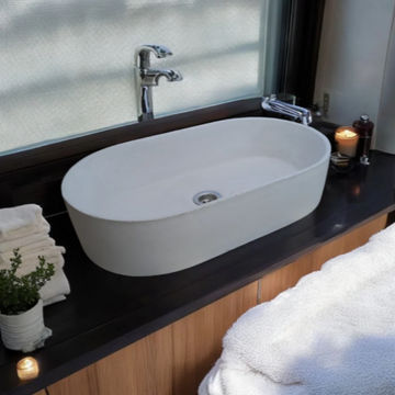 Gaia's Ark Bespoke Ivory Concrete Basin/Sink 53x30x11.5cm