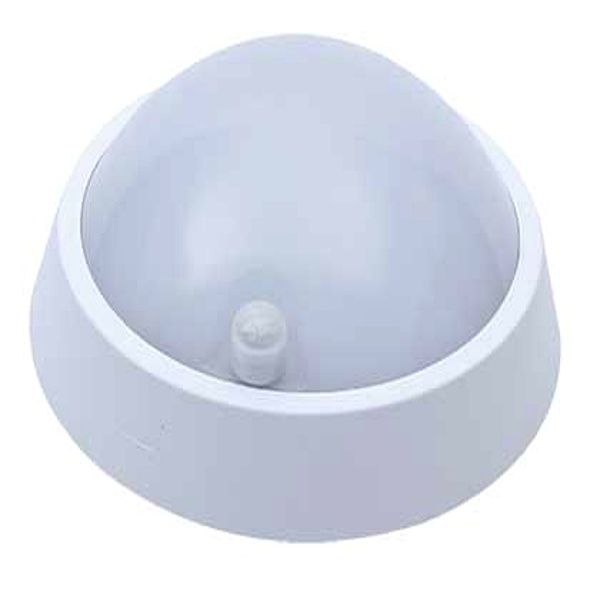 85-265VAC LED 12W PVC White Bulkhead 6000K C/W Day/Night Sen.
