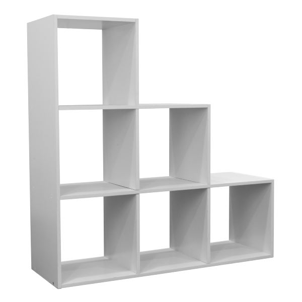 6 Cube Bookshelf - 3 Tiered Shelves with Anti Tilt Safety & Easy Assembly