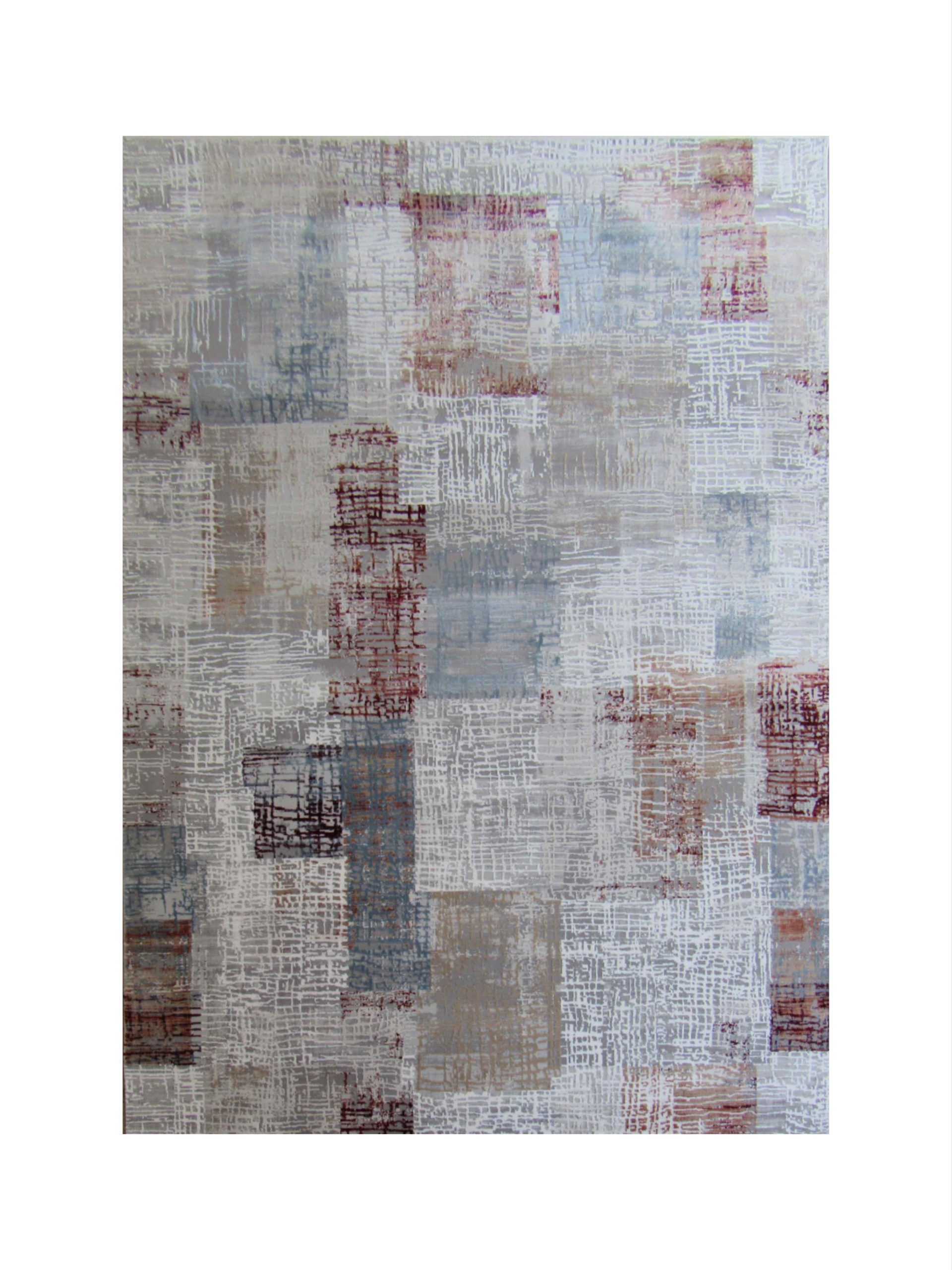 BK Carpets & Rugs -  Modern Abstract Rug –  2m x 2,9m -  Grey , Red & Blue